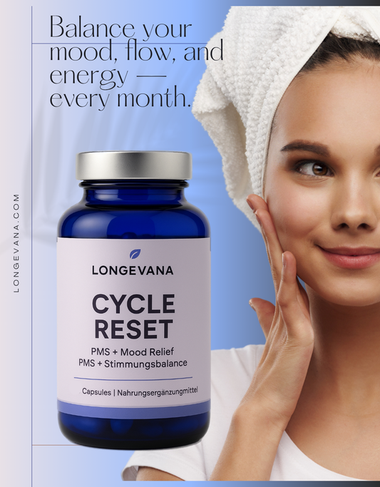 Longevana Cycle Reset - Natürliche Unterstützung für Deinen Zyklus PMS & Mood Relief