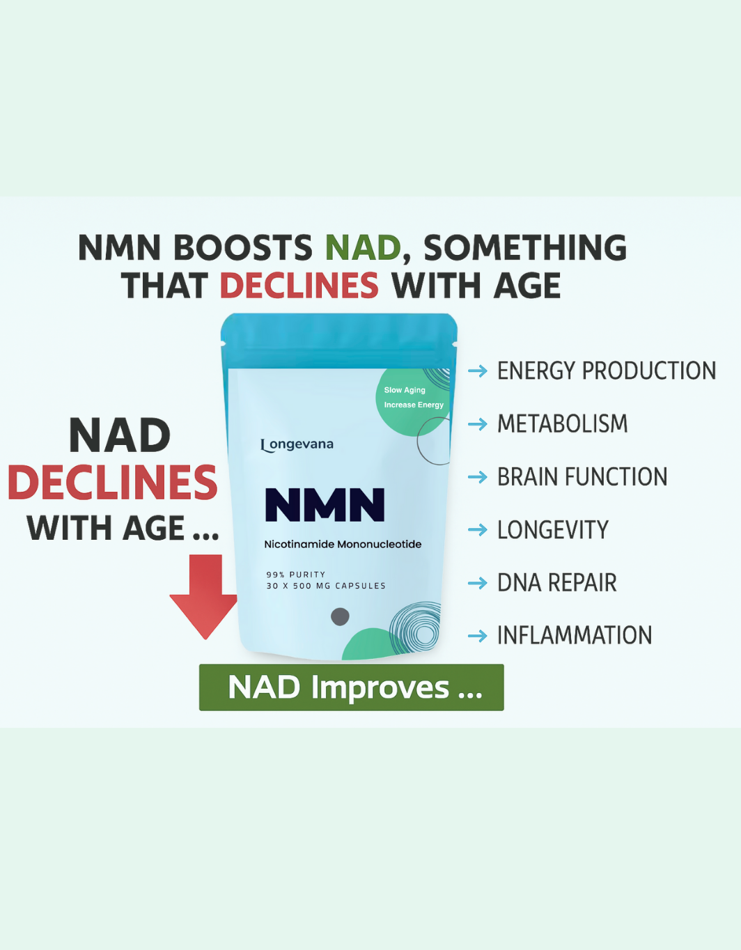 NMN - Pure 500mg Capsules