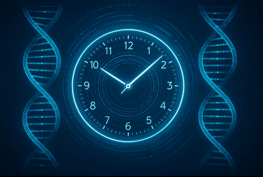 Illustration of the epigenetic clock and biological aging process
