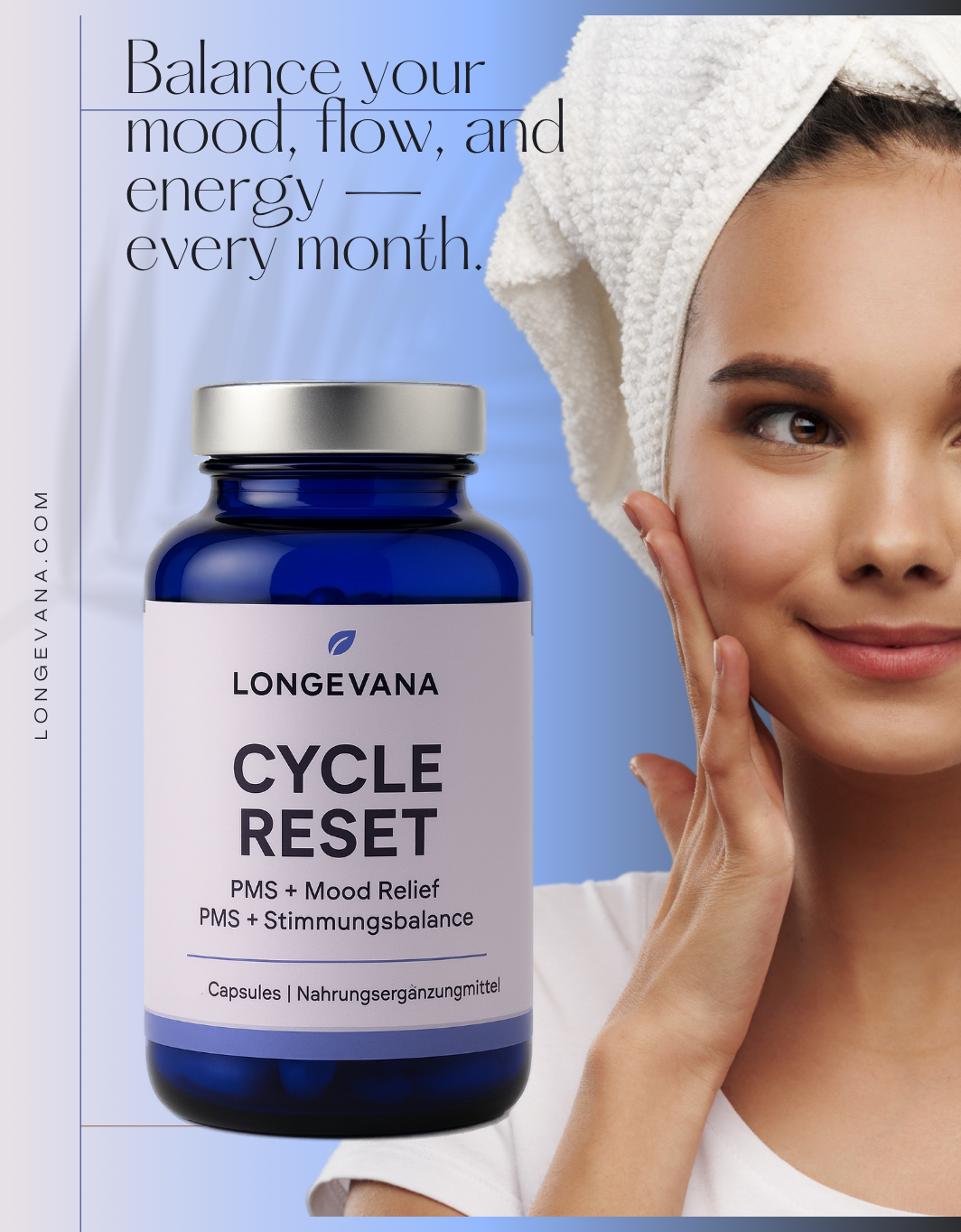 Longevana Cycle Reset - Natürliche Unterstützung für Deinen Zyklus PMS & Mood Relief