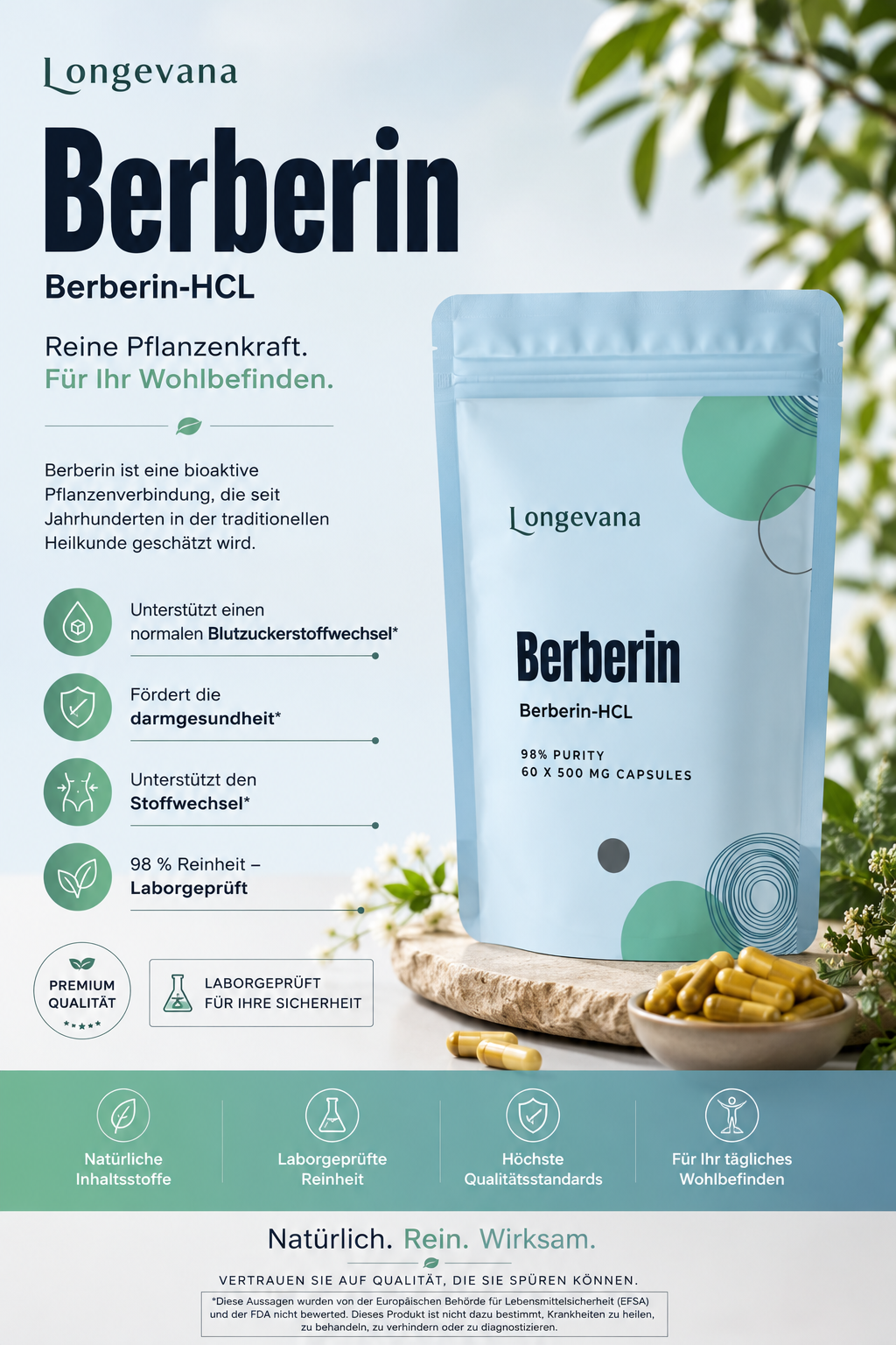 Berberin 99% – 500mg Capsules