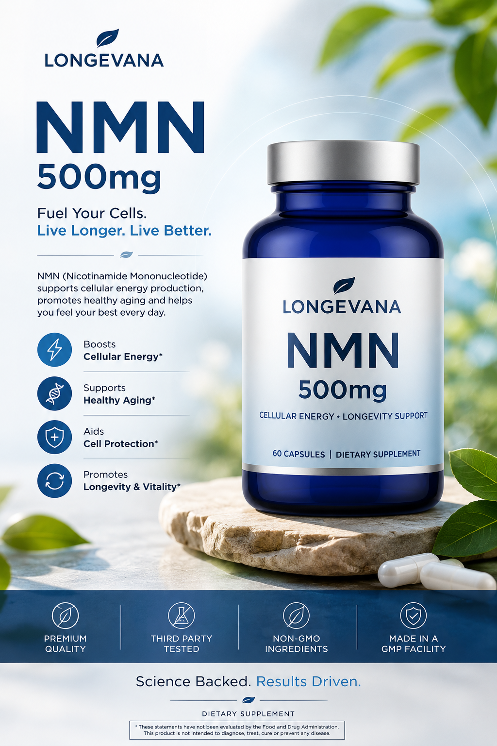 Longevana NMN 500 mg | NAD+-Booster